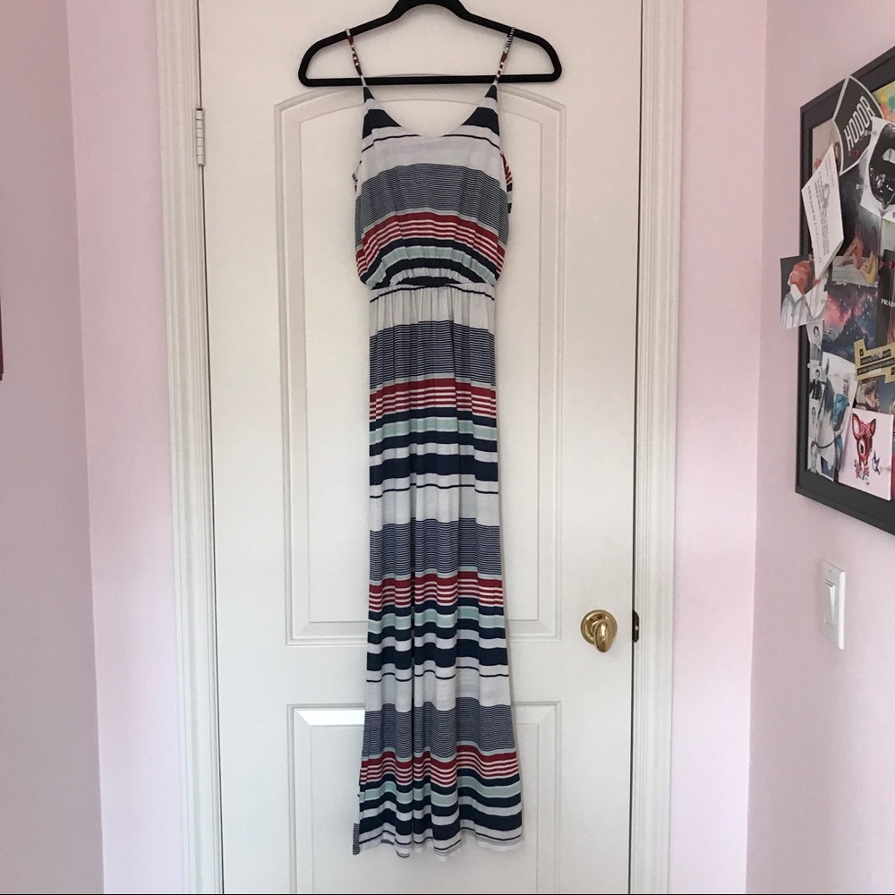 “Lush” Maxi red, white and blue dress